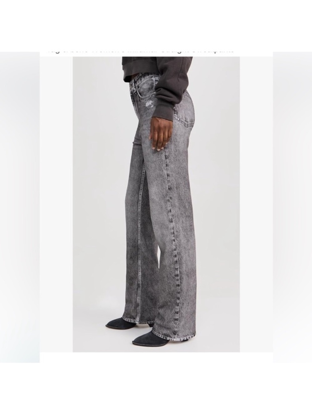 rag & bone Miramar Washed Black Wide Leg Jeans - Picture 3 of 13